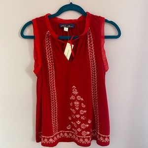 Blue Rain Bohemian red tank